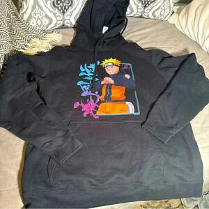 NWT Naruto anime men’s black hoodie size L